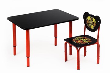 Растущий стол Кузя (Черный с росписью, красный) в Когалыме - предосмотр 1