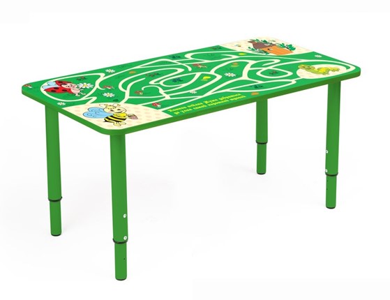 Растущий стол Насекомые (Бежевый,Зеленый) в Когалыме - изображение