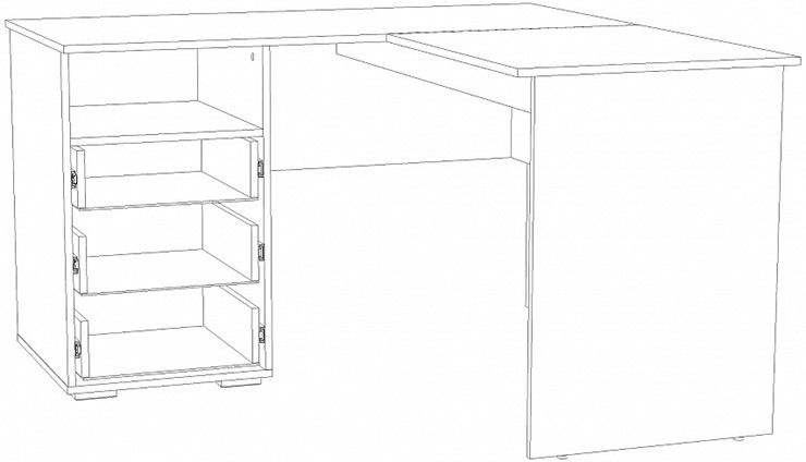 Письменный стол Банни НМ 041.41, Меренга/Бисквит/Белый/Дуб сонома в Урае - изображение 2