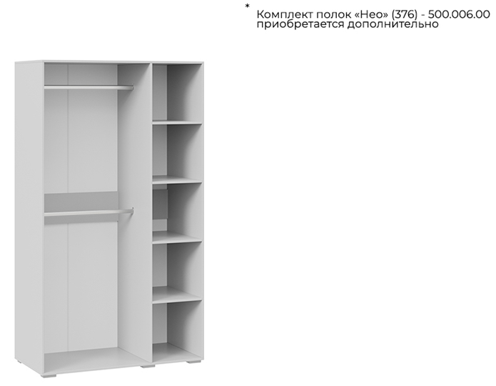 Шкаф распашной 3-х дверный с зеркалом Нео (Белый) в Когалыме - изображение 3