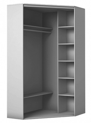 Шкаф угловой 2300х1103, ХИТ У-23-4-66-01, цапля, 2 зеркала, белая шагрень в Когалыме - изображение 1