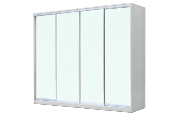 Шкаф 4-х створчатый ХИТ 24-24/2-8888, с матовым стеклом, Белый в Лангепасе - изображение