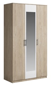 Шкаф 3 двери Светлана, с зеркалом, белый/дуб сонома в Советском