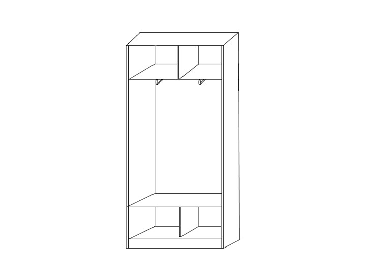 Шкаф 2-х створчатый 2200х1200х420 с одним зеркалом ХИТ 22-4-12/2-15 Дуб Млечный в Сургуте - изображение 1