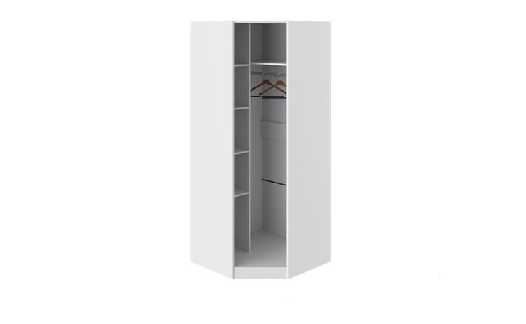 Угловой шкаф Наоми с зеркальной правой дверью, цвет Белый глянец СМ-208.07.07 R в Нягани - изображение 1