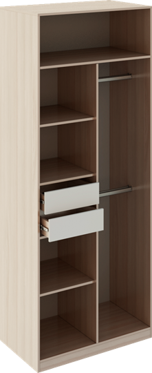 Шкаф распашной Глэдис М22 (Шимо светлый/Белый текстурный) в Урае - изображение 1