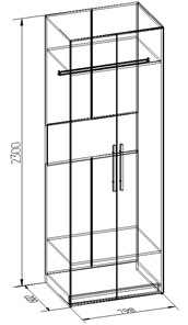 Шкаф 2-х створчатый Bauhaus 8+ Фасад стандарт, Дуб Сонома в Лангепасе - предосмотр 2