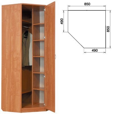 Шкаф распашной 400 угловой, цвет Дуб Сонома в Когалыме - изображение 1