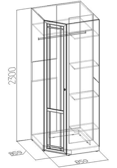Угловой шкаф Sherlock 63+ фасад стандарт, Дуб Сонома в Сургуте - изображение 2