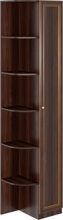 Угловой шкаф-стеллаж Беатрис М14 правый (Орех Гепланкт) в Нефтеюганске - изображение