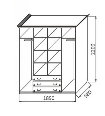 Шкаф Ивушка-5 4-х створчатый с ящиками, цвет Дуб беленый в Сургуте - изображение 1