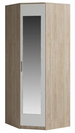 Шкаф Светлана, с зеркалом, белый/дуб сонома в Югорске - изображение