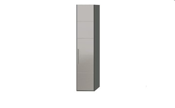 Шкаф распашной Наоми с зеркальной дверью правый, цвет Фон серый, Джут  СМ-208.07.02 R в Лангепасе