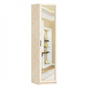 Одностворчатый шкаф Александрия с зеркалом ЛД 625.042, Рустика/Кожа Ленто в Радужном