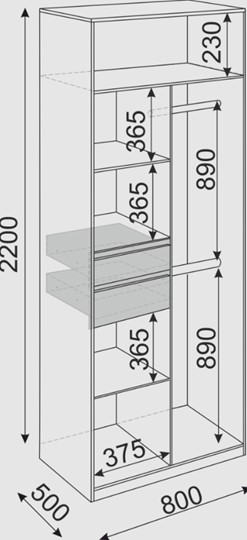 Шкаф распашной Глэдис М22 (Шимо светлый/Белый текстурный) в Урае - изображение 2