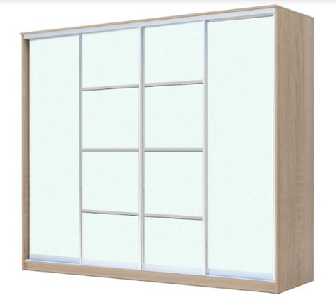 Шкаф ХИТ 23-24/2-8888, с матовым стеклом, разделительные планки х2, Дуб сонома в Лангепасе - изображение