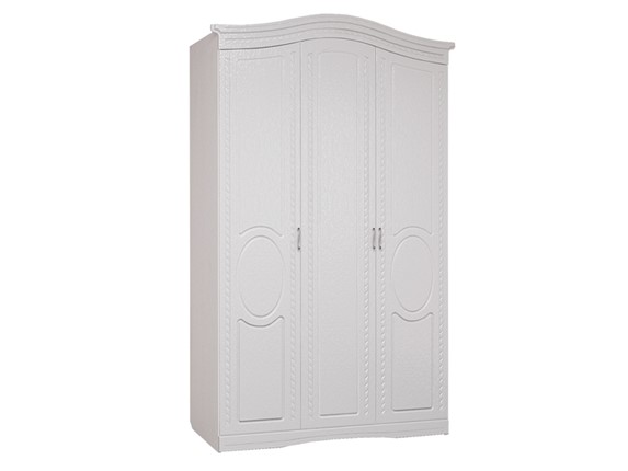 Шкаф трехдверный Гертруда, М2, белая лиственница/ясень жемчужный в Нижневартовске - изображение