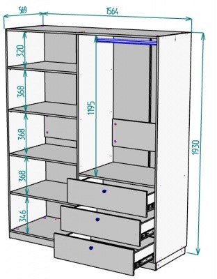 Шкаф четырехдверный Arvid H254 (ЯАС) в Урае - изображение 1