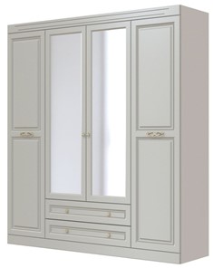 Шкаф четырехдверный в спальню Олимп ШР-4 (Фисташковый) 2 зеркала в Лангепасе