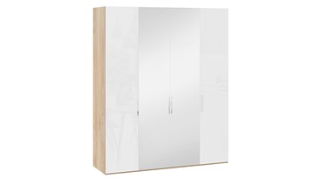 Шкаф для одежды Эмбер СМ-348.07.013 (Яблоня Беллуно/Белый глянец) в Лангепасе