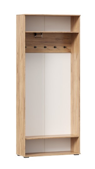 Шкаф двухстворчатый Фиджи с декоративными накладками 659.310, Дуб Золотой/Белый в Радужном - изображение 2