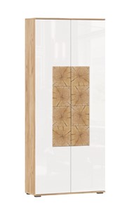 Шкаф двухстворчатый Фиджи с декоративными накладками 659.310, Дуб Золотой/Белый в Сургуте