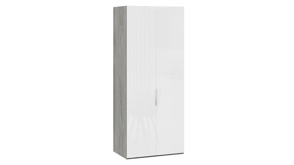 Шкаф для одежды Эмбер СМ-348.07.003 (Дуб Гамильтон/Белый глянец) в Лангепасе - изображение