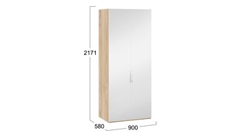 Шкаф для одежды Эмбер СМ-348.07.004 (Яблоня Беллуно/Белый глянец) в Лангепасе - предосмотр 1
