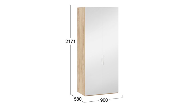 Шкаф для одежды Эмбер СМ-348.07.004 (Яблоня Беллуно/Белый глянец) в Лангепасе - изображение 1