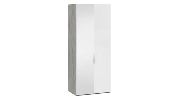 Шкаф для одежды Эмбер СМ-348.07.005 L (Дуб Гамильтон/Белый глянец) в Лангепасе - изображение