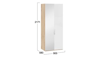 Шкаф для одежды Эмбер СМ-348.07.005 L (Яблоня Беллуно/Белый глянец) в Лангепасе - предосмотр 1