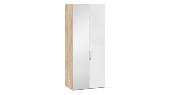 Шкаф для одежды Эмбер СМ-348.07.005 L (Яблоня Беллуно/Белый глянец) в Лангепасе - изображение