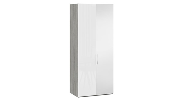 Шкаф для одежды Эмбер СМ-348.07.005 R (Дуб Гамильтон/Белый глянец) в Лангепасе - изображение