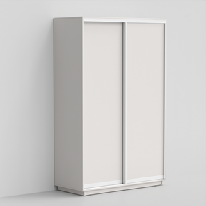 Шкаф двухстворчатый ЭКО-Сим Д 220х160х60, Белый матовый/белый глянец в Нижневартовске