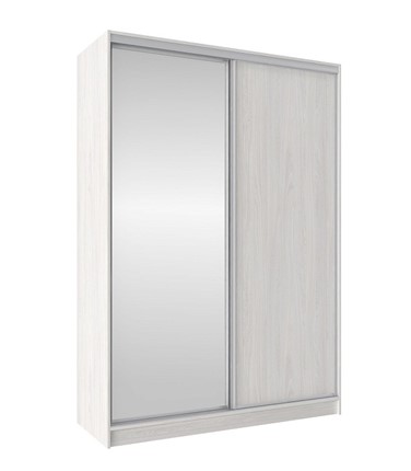 Шкаф 2-х створчатый 1600 Домашний Зеркало/ЛДСП, Ясень Анкор светлый в Сургуте - изображение