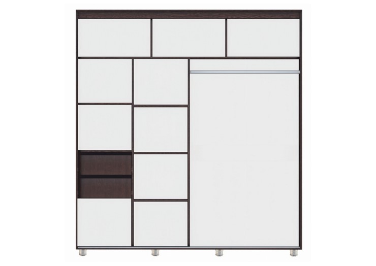 Шкаф Комфорт №12 2.0 с фигурными зеркалами, Венге в Нижневартовске - изображение 1