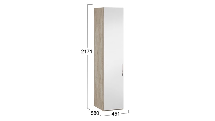 Шкаф для белья Эмбер левый СМ-348.07.002 L (Баттл Рок/Серый глянец) в Лангепасе - изображение 1