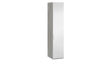 Шкаф для белья Эмбер правый СМ-348.07.002 R (Дуб Гамильтон/Белый глянец) в Лангепасе