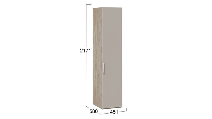 Шкаф одностворчатый Эмбер СМ-348.07.001 (Баттл Рок/Серый глянец) в Лангепасе - изображение 1