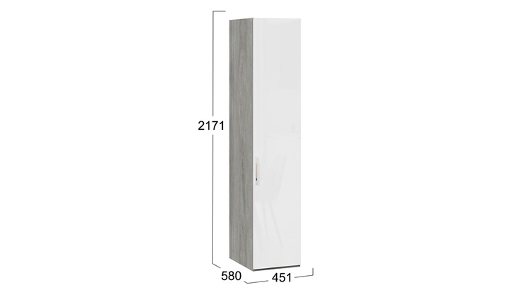Шкаф Эмбер СМ-348.07.001 (Дуб Гамильтон/Белый глянец) в Лангепасе - изображение 3