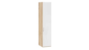 Шкаф одностворчатый Эмбер СМ-348.07.001 (Яблоня Беллуно/Белый глянец) в Лангепасе