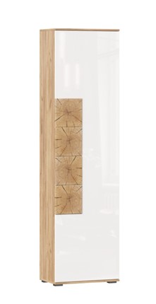 Шкаф одностворчатый Фиджи с декоративными накладками 659.300, Дуб Золотой/Белый в Лангепасе - изображение