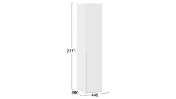 Шкаф одностворчатый Порто (580) СМ-393.07.001 (Белый жемчуг/Белый софт) в Лангепасе - предосмотр 3