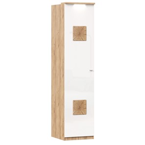 Шкаф одностворчатый с декор. накладками Фиджи 659.225, белый в Югорске