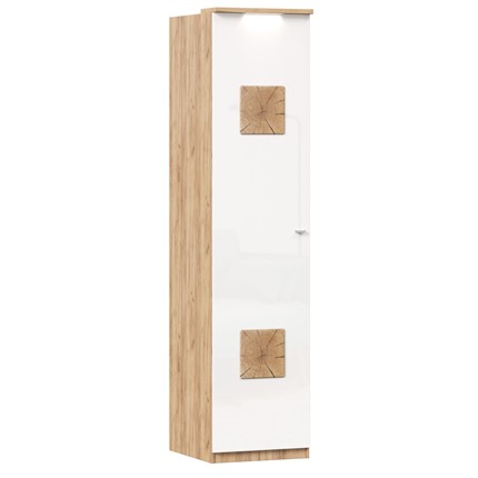 Шкаф одностворчатый с декор. накладками Фиджи 659.225, белый в Урае - изображение