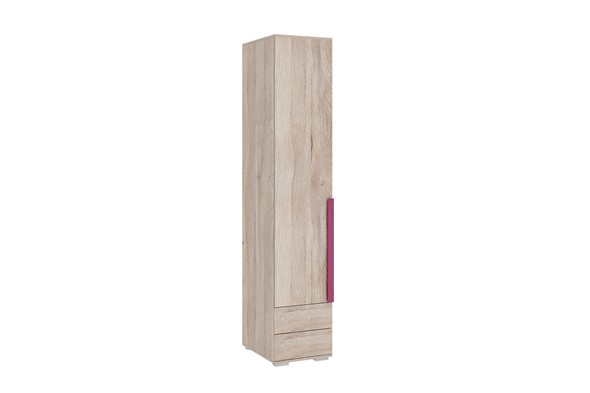Шкаф одностворчатый с ящиками Лайк 54.01, дуб мария/фуксия в Урае - изображение