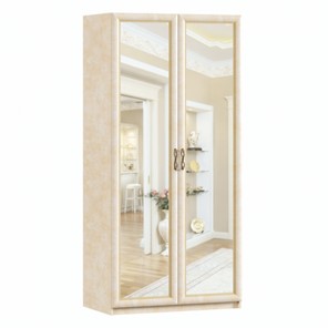 Шкаф 2х-дверный Александрия с зеркалами ЛД 625.052, Рустика/Кожа Ленто в Югорске