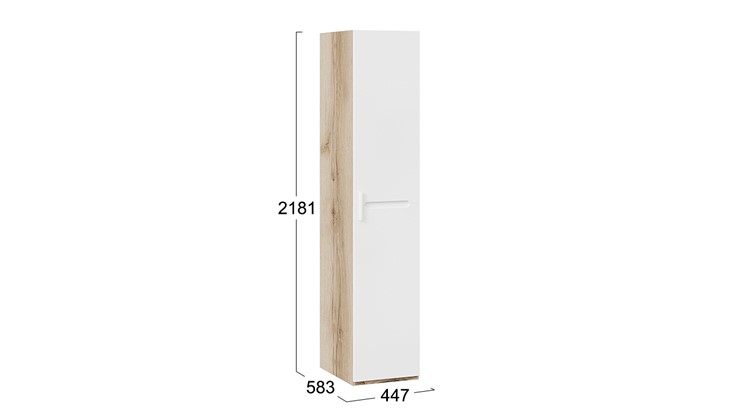 Шкаф для белья Фьюжн  ТД-260.07.01 (Дуб Делано, Белый глянец) в Нягани - изображение 3