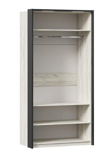 2-створчатый шкаф Техно с паспарту, Дуб крафт белый в Нягани - изображение 2