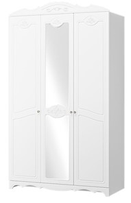 Шкаф трехдверный Лотос ШР-3 (Белый) 1 зеркало в Радужном
